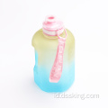 BPA Motivasi Baru BPA Gratis Plastik Minum Botol Air 2 Liter 2L Dengan Jerami Penanda Waktu